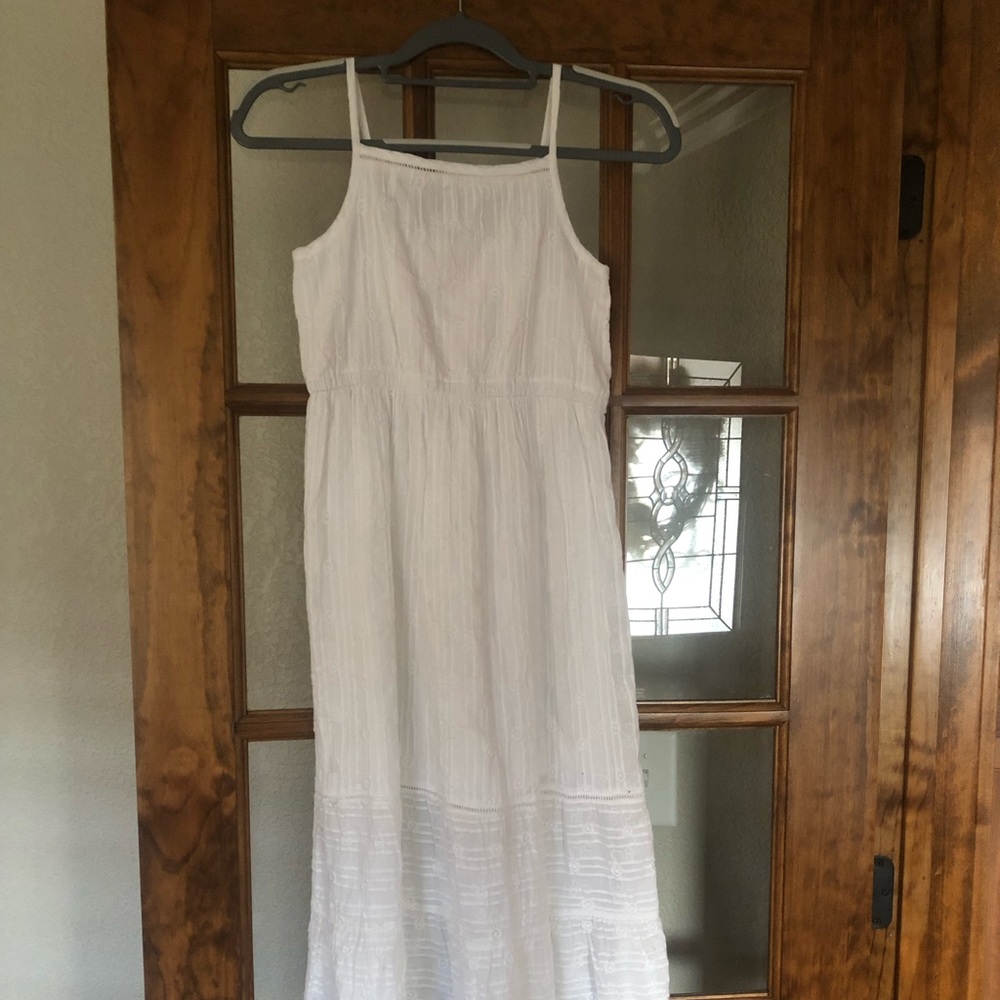 Casual, long, white dress